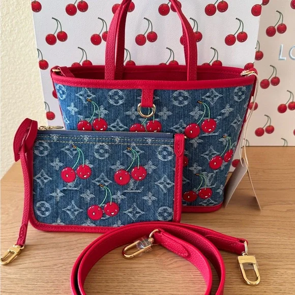 ‼️SOLD‼️NWT Louis Vuitton x Takashi Murakami Cherry Cerise Inside Out BB - Picture 1 of 10